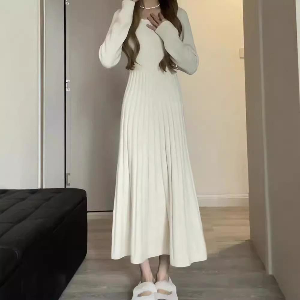 Early Spring and Autumn Sweater Dress Women's Clothing Autumn and Winter 2024 New Style Inner Layer Long-Sleeved Knitted Long Skirt
