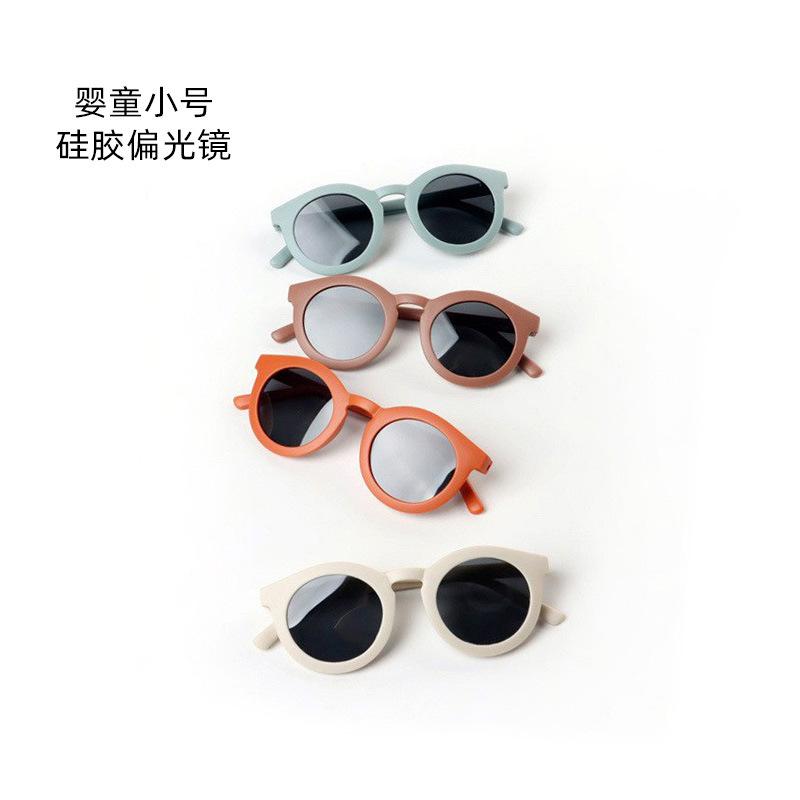 Korean Style Baby Silicone Small Round Frame Sunglasses UV400 Anti-UV Glasses Baby Fashion Polarized Sunglasses