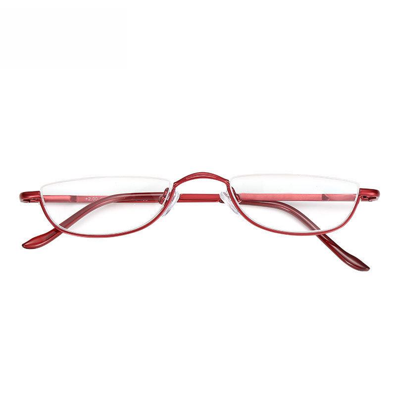 Half-frame reading glasses fish silk metal HD middle-aged and elderly reading glasses men's and women's portable Amazon popular glasses