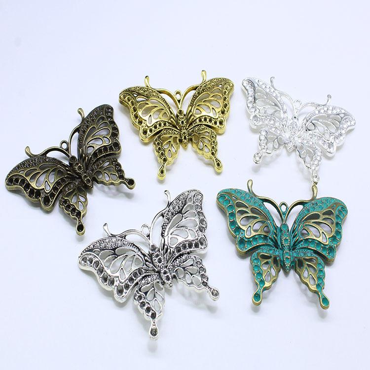 Factory Direct DIY vintage alloy pendant butterfly handmade alloy necklace pendant jewelry accessories