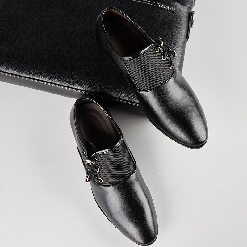 New Large Size Leather Shoes for Men, Business Formal Shoes, Versatile Soft-Soled Black Casual Shoes, Dropshipping Available, Pointed Toe