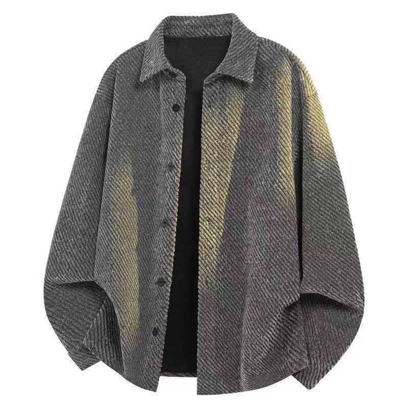 Men's long-sleeved shirt for autumn and winter, collared knitted casual cardigan jacket in a small Chanel style