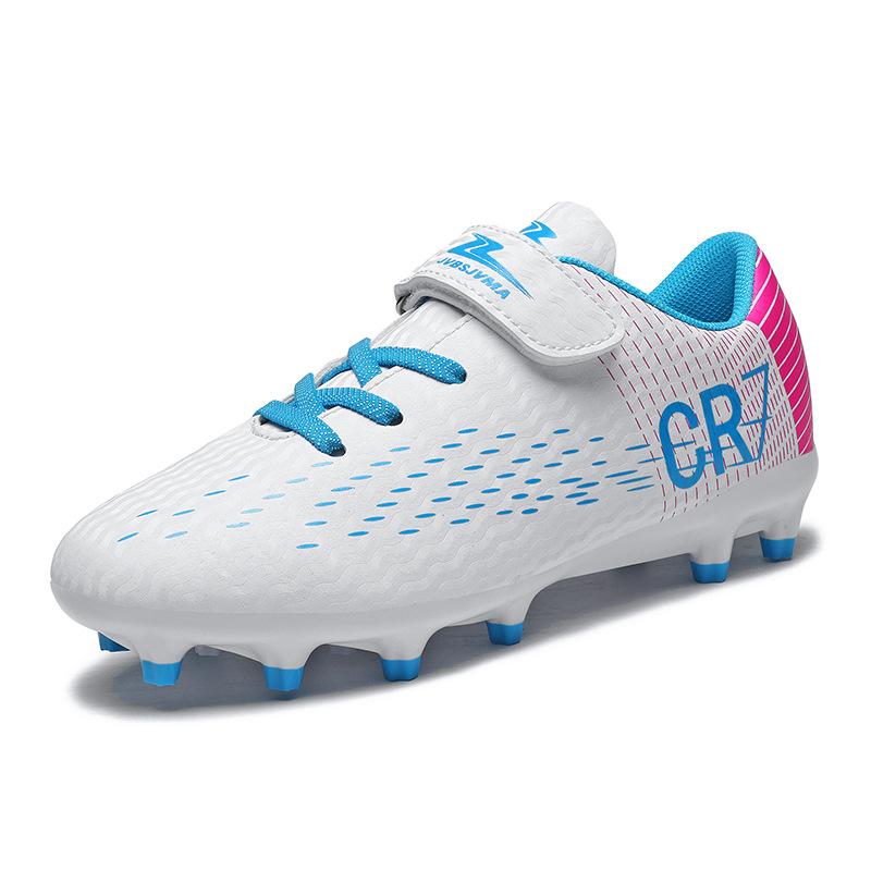 Cross-border factory low-top football shoes CR7 for men, women, children, teenagers, and students, with TF studs for artificial turf and AG long spikes