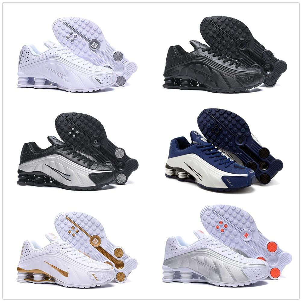 Men's Outdoor Sports Air-Cushion Shoes Shox R4 Neymar Co-Branded Colorful Air Column Running Shoes Cross-Border Export for Men and Women
