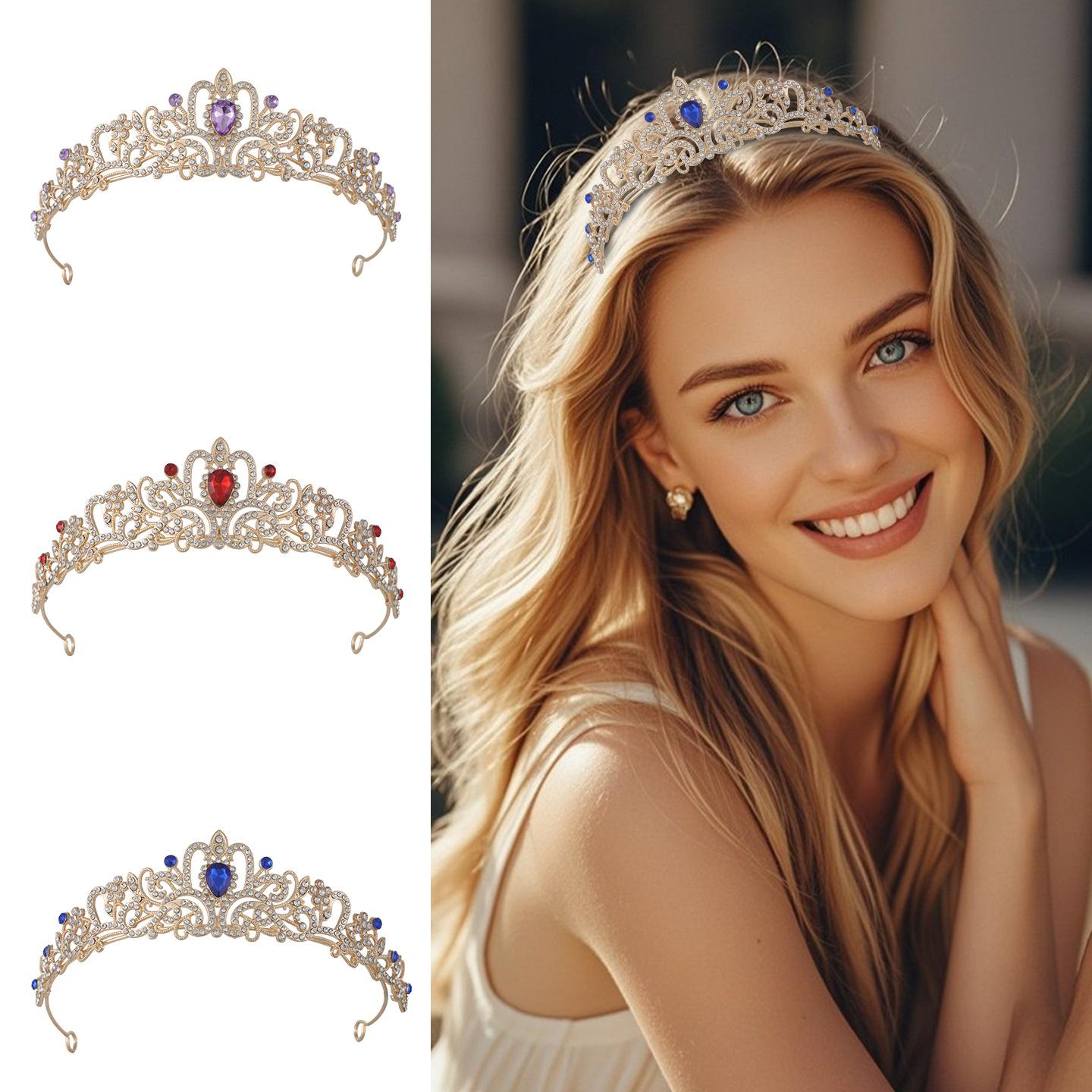 New Fairy Birthday Crown Headpiece Versatile Silver Princess Style Crown Light Luxury Handmade Rhinestone High-End Crown