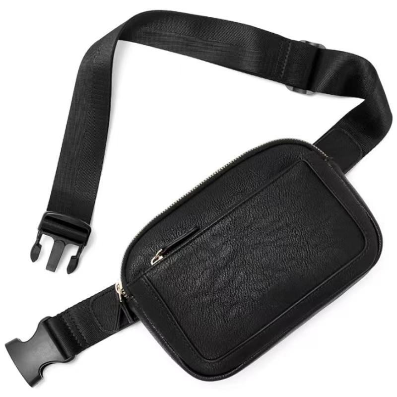 Amazon New Adjustable PU Leather Women Chest Bag Crossbody Bag Women's Waist Bag Outdoor Sports Bag