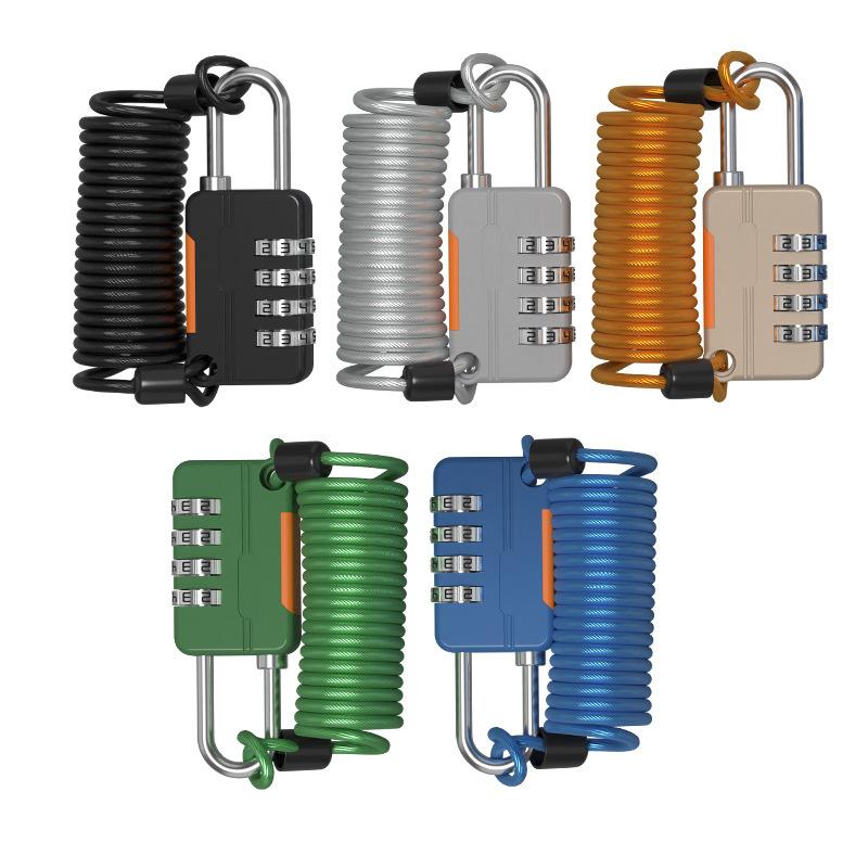 Cross-Border Combination Lock Suitcase Gym Locker Combination Padlock Wire Lock Anti-Theft Small Anti-Loss Rope Lock