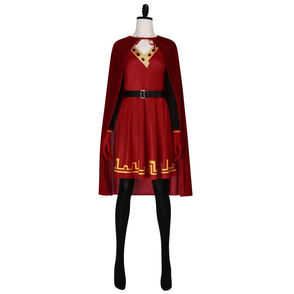 Shrek Farquard Women's Cosplay Red and Black Dress Halloween Villain Role-Playing Costume