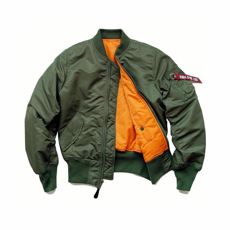 American-Style Thickened Baseball Jacket, Autumn and Winter Army Green-1 Pilot Jacket, Large Size Stand-Up Collar Workwear Jacket for Men