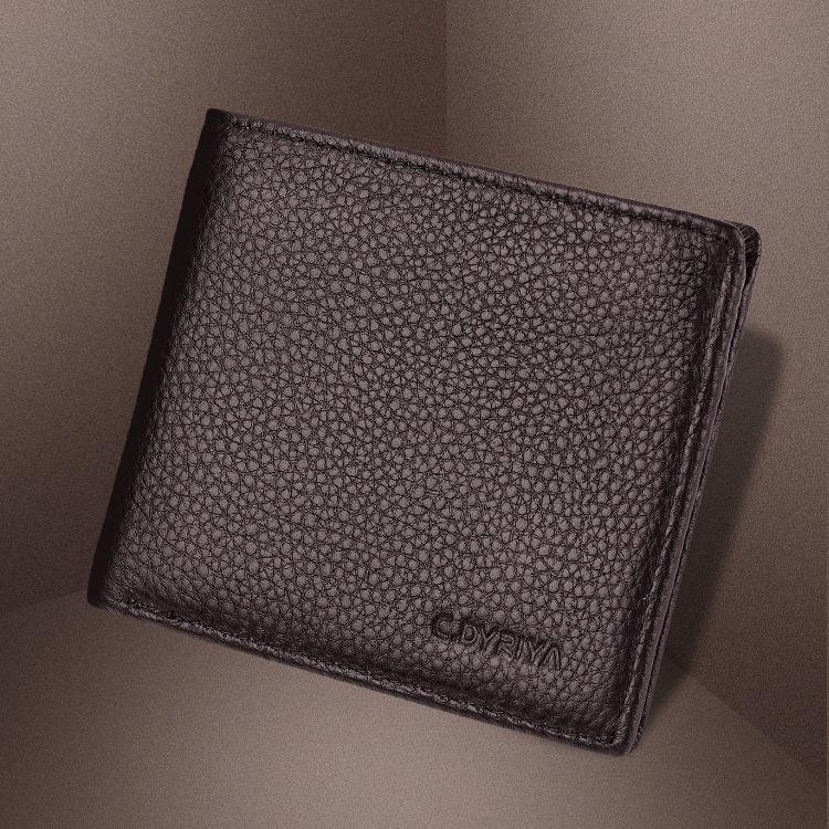 Foreign Trade Men's Short Genuine Leather Wallet Plus Wound Large Capacity Men's Wallet with Zipper Top Layer Cowhide Soft Wallet