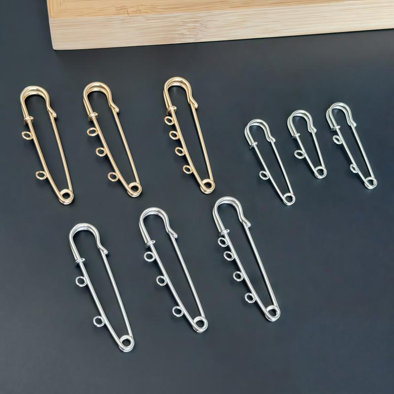 Safety Brooch with Loop Pin, Color-Preserving Electroplated Large Pin, Sweater Brooch, Waistband Pin, Clothing Fixing Pin