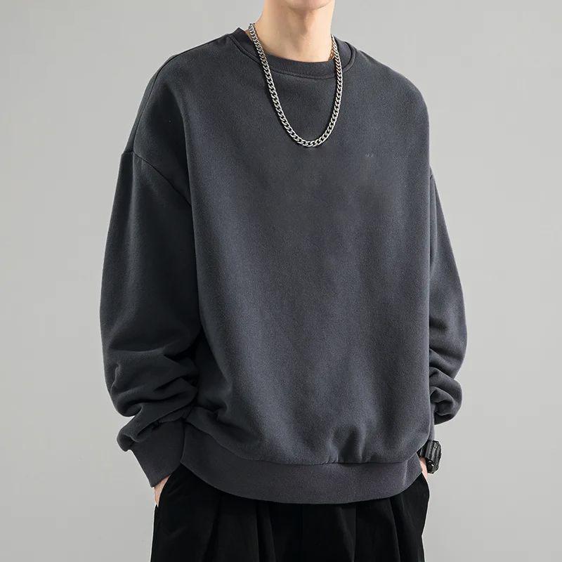 Autumn and Winter Sweater Men's Loose Crewneck Pullover Long-sleeved Base Shirt Men's All-match Trendy Top