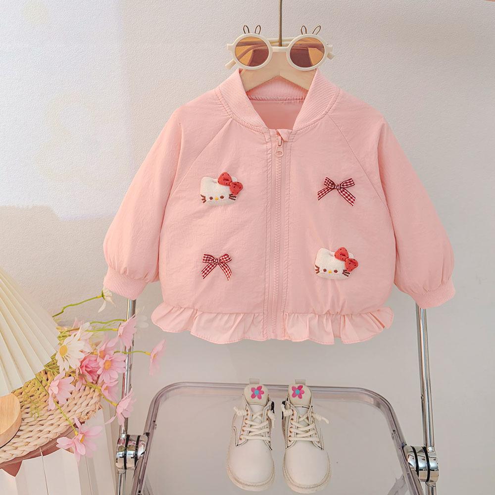 Girls' Spring and Autumn Cartoon Windbreaker Jacket 2026 New Fashionable Baby Casual Top Children's Early Autumn Jacket
