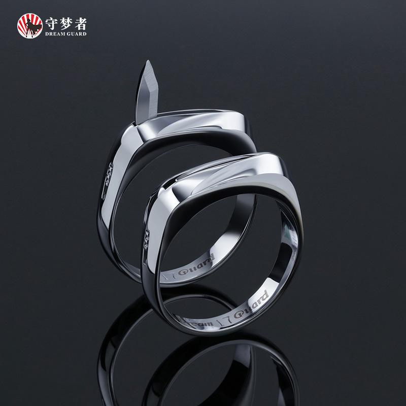 Defense Titanium Steel Ring Dreamer S3 Couple Shaped Hidden Weapon Multifunctional Ring Knife Emergency Wolf Protection Weapon