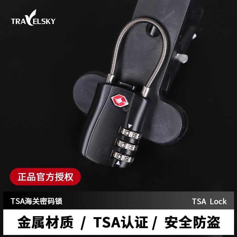 Amazon Explosions TSA customs password lock backpack luggage wire lock aluminum alloy password padlock factory shop