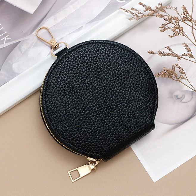 Japanese and Korean Fashion Candy-Colored Ins-Style Round Zipper Small Coin Purse, Earphone Case, Coin Holder, Card Holder, Key Holder