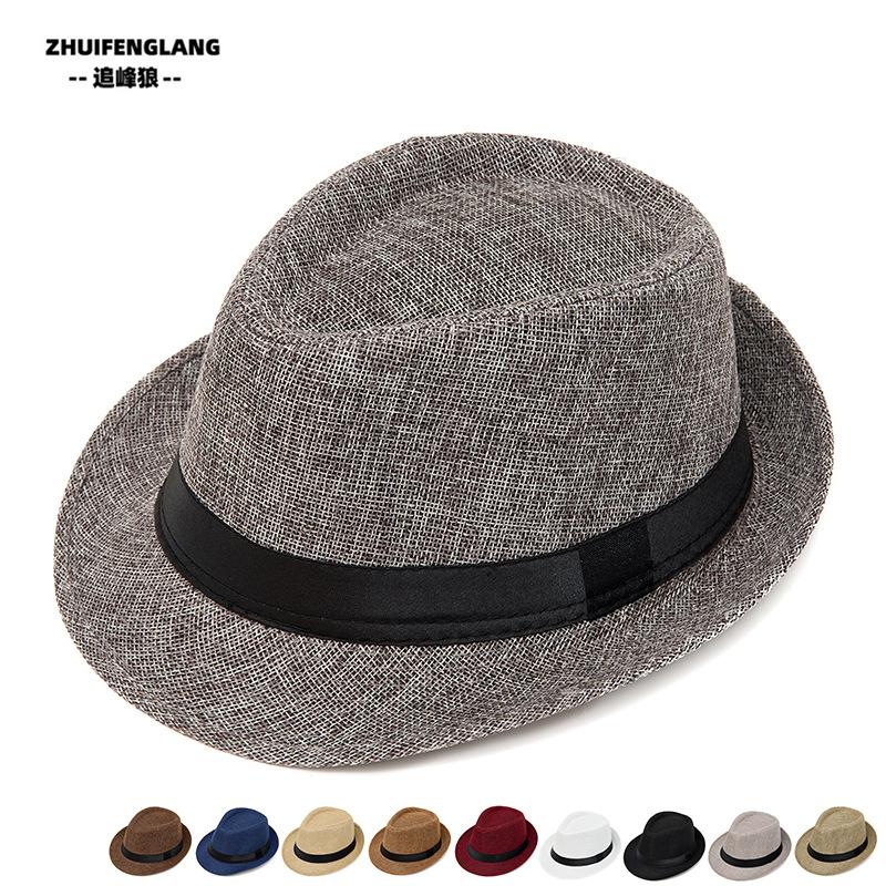 Hat Sun Protection Hat Sun Hat Men's Summer Straw Hat Outdoor Sun Hat Jazz Hat Foreign Trade Small Top Hat Beach Hat
