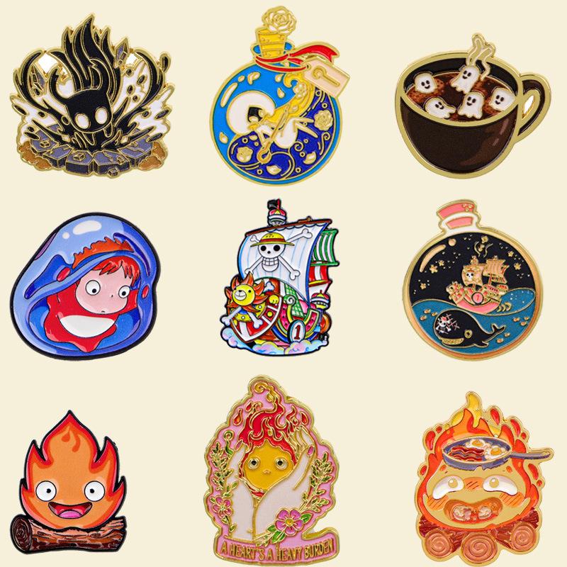 One Piece Haoribunou Anime Metal Brooch Badge Hollow Boy Bag Clothing Accessories Cartoon Pin