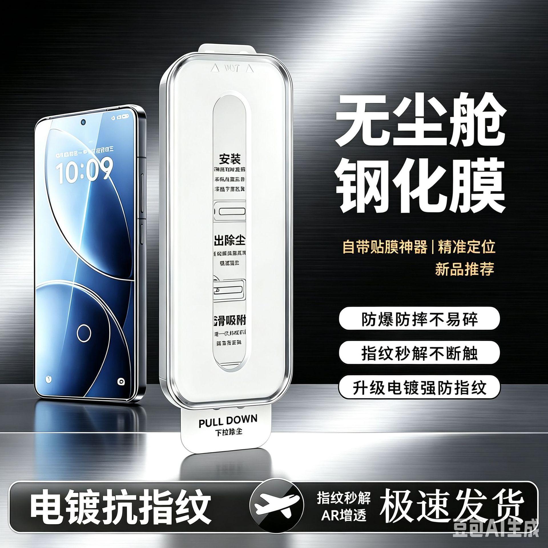 Suitable for Realme Gt8 Ultrasonic Instant Unlocking Tempered Glass Film 7 Dust-Free Compartment Dust-Proof Net Instant Application Anti-Fingerprint Protection for Mobile Phones