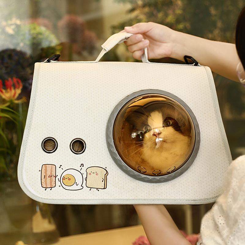 Pet Portable Space Capsule Cat Bag Portable Foldable Shoulder Bag Outgoing Backpack Cartoon Cat Dog Bag