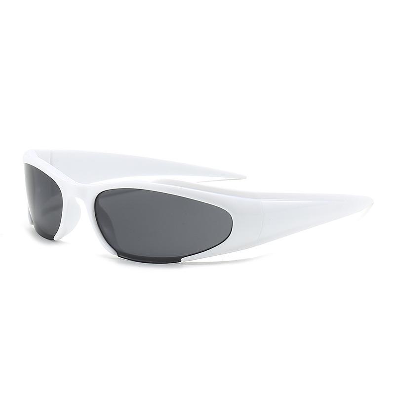 New Cross-Border Narrow-Frame Sunglasses, European and American Outdoor Sports Y2K Cat-Eye Trendy Punk Sunglasses with Uv Protection