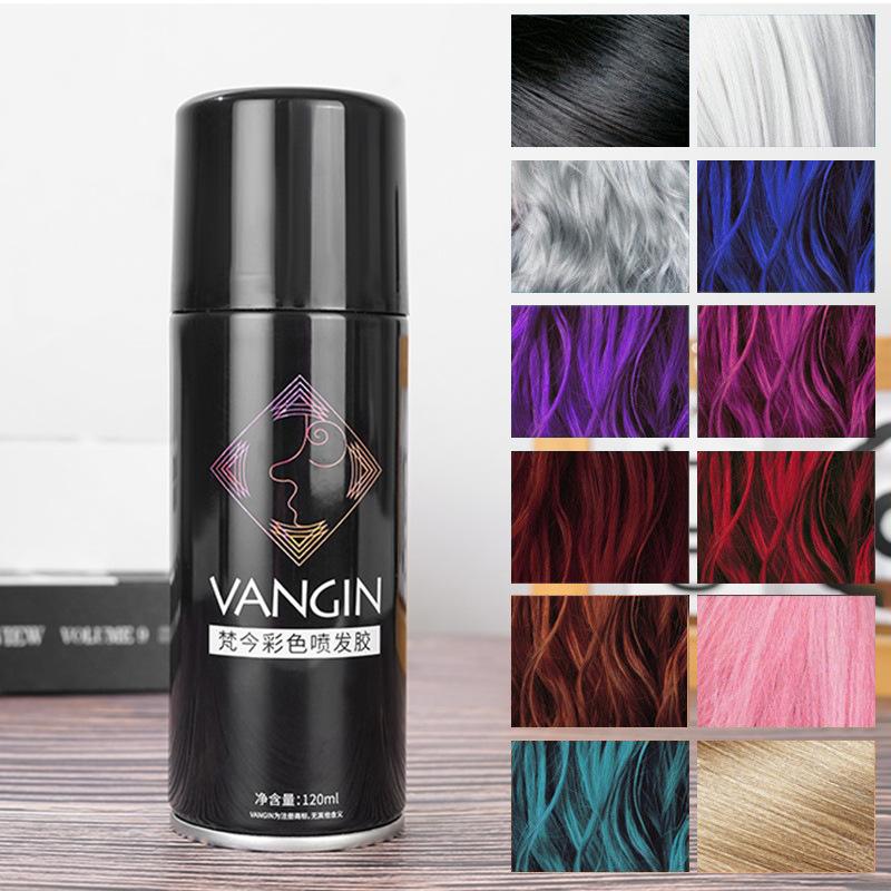 VANGIN Disposable Dyeing Spray Temporary Hair Dye Color Spray Black Hair Spray Women's genuine goods Straight Hair