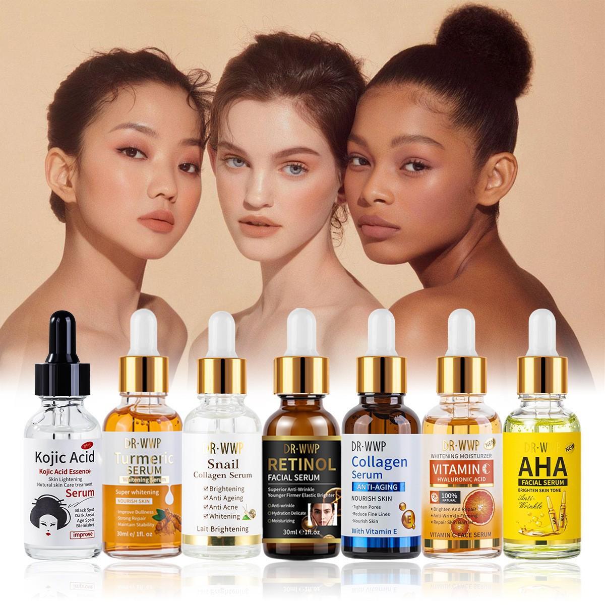 All-English Cross-Border Fruit Acid Essence Facial Serum Moisturizing and Brightening Skin Turmeric Essence 30ml