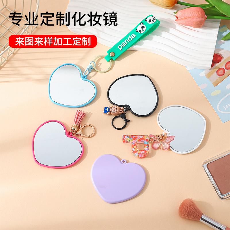 Simple Small Mirror for Women, High-Definition Makeup Mirror, Portable Mini Mirror, Can Be Printed with Patterns or Logos, Can Be Used as a Pendant for Students