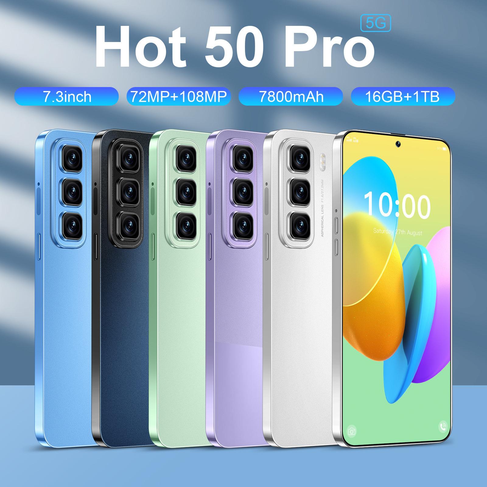New cross-border mobile phone Hot50 Pro foreign trade mobile phone 6.6 inch Android all-in-one 2 16 smart phone generation