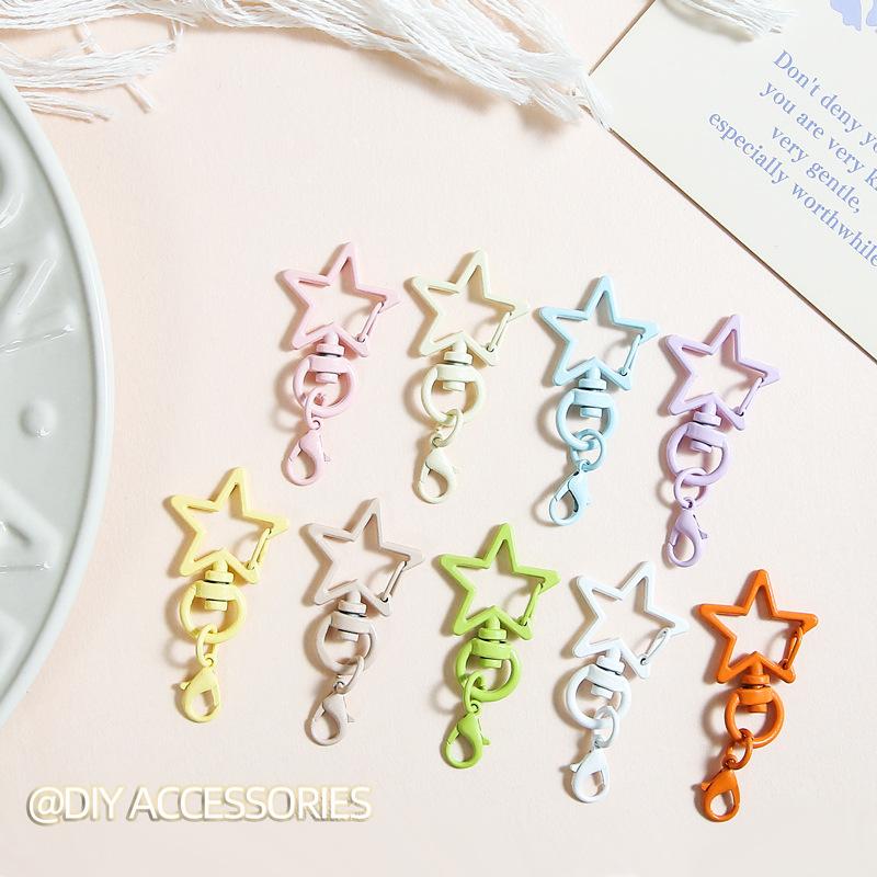 Macaroon color five-pointed star with small lobster buckle diy metal jewelry accessories material wholesale doll bag hanging buckle