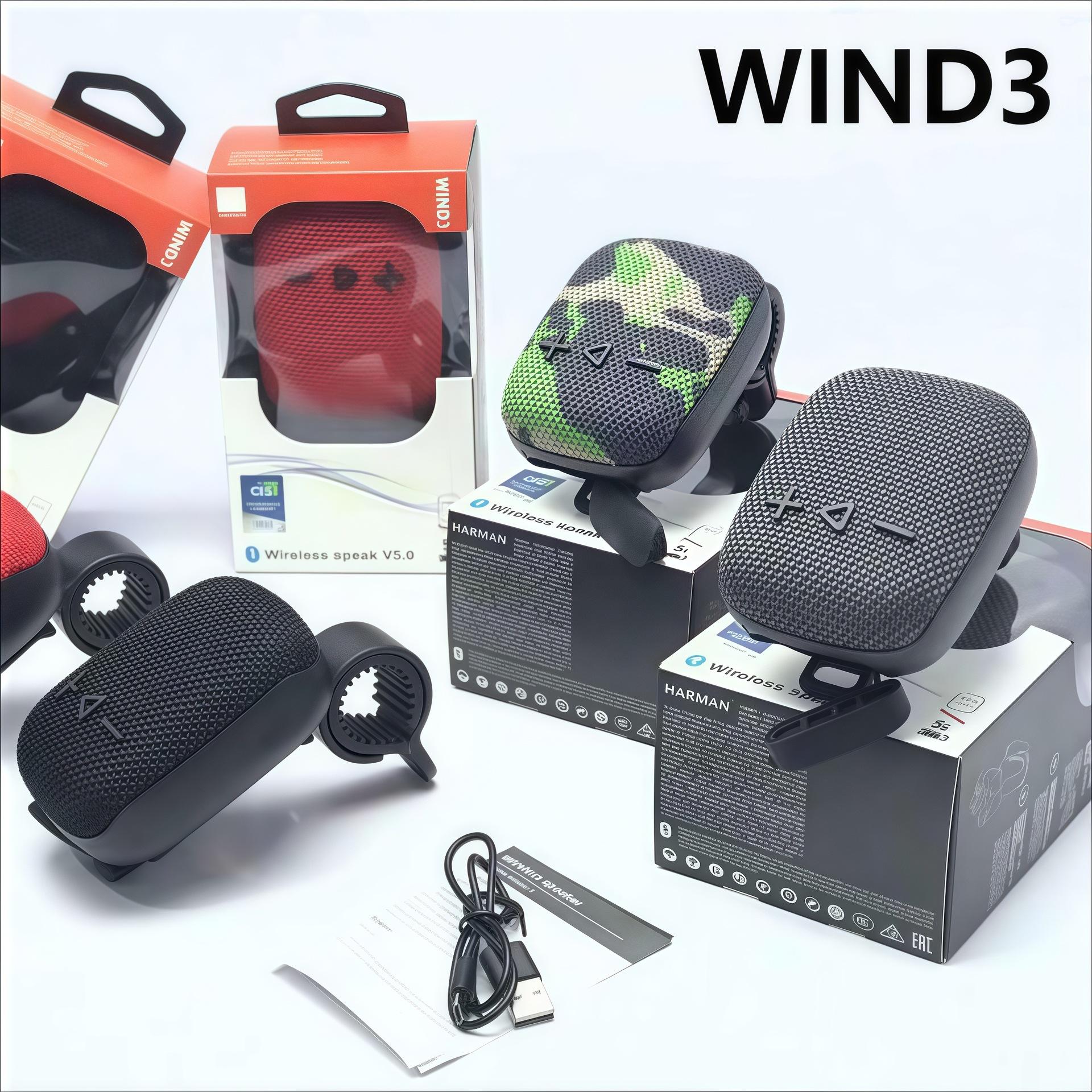 Wind3 Export Cross-Border Popular Bluetooth Speaker Outdoor Bicycle with Bracket Portable Waterproof Mini Subwoofer