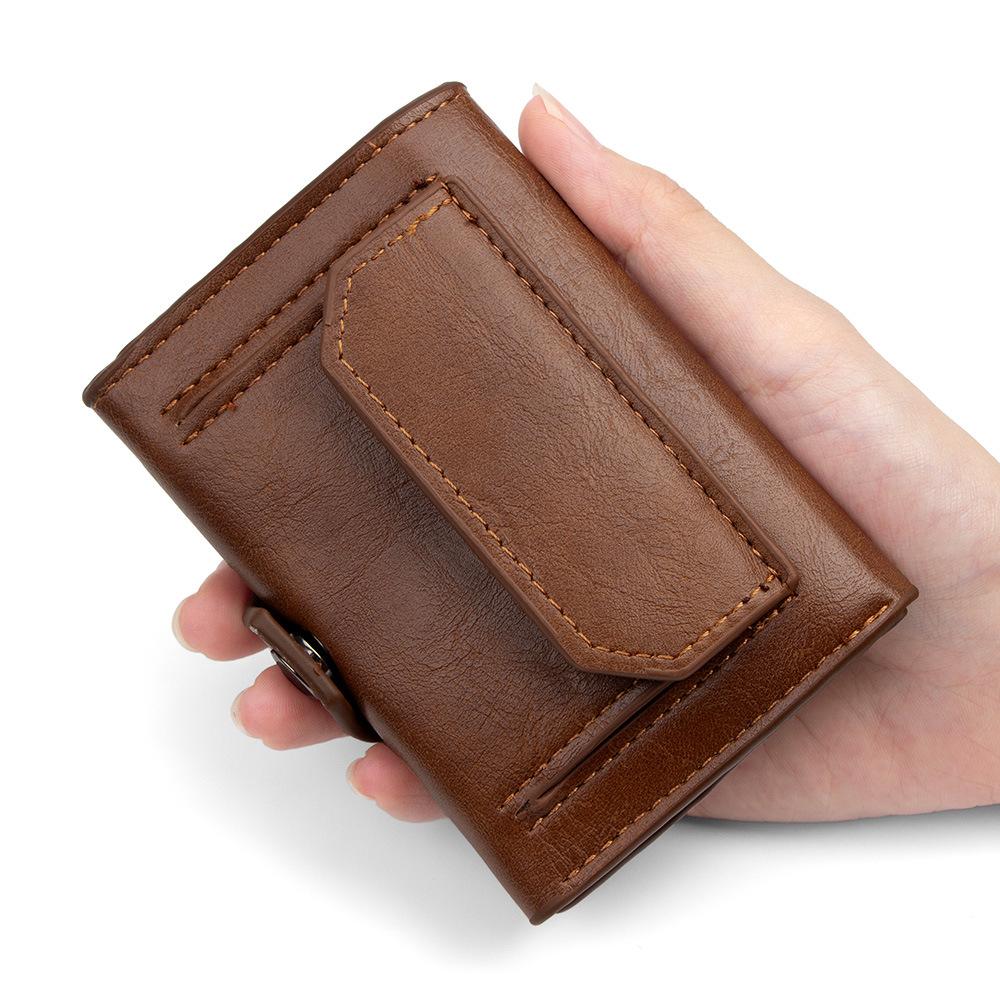 Factory Direct Sales Cross-Border New Men's Wallet Clutch Bag European and American Style Snap Coin Bag Multi-Card Slot Card Holder
