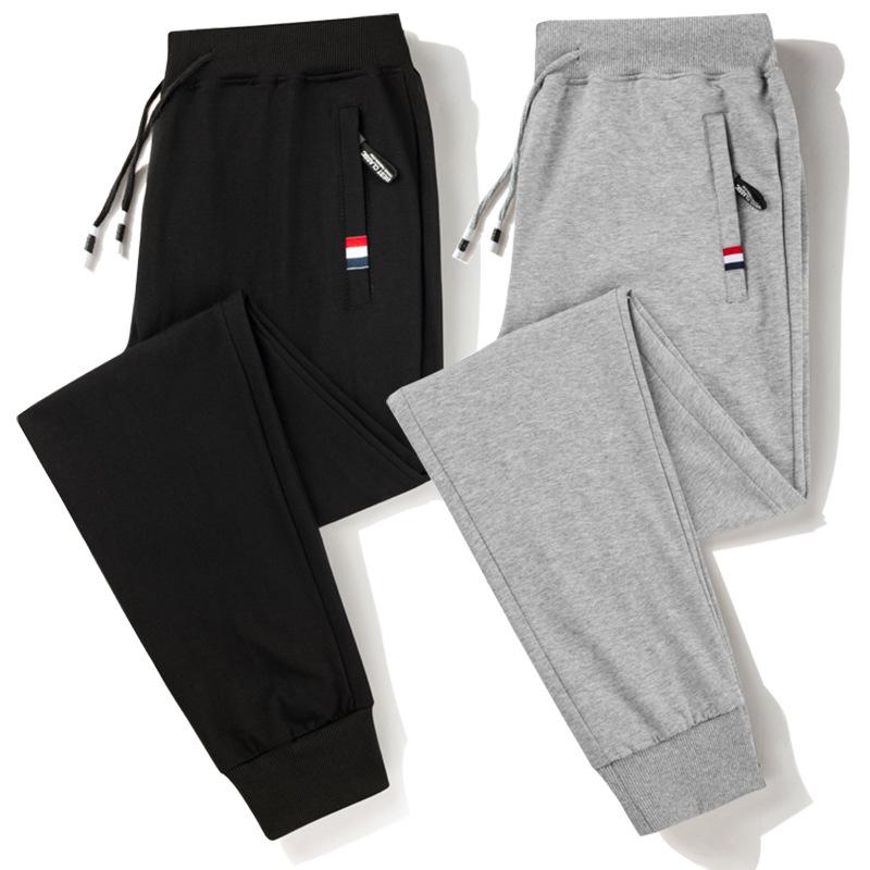 Summer Pure Cotton Sports Trousers Men's Ultra-thin Breathable Loose Large Size Straight Leg Optional Casual Pants