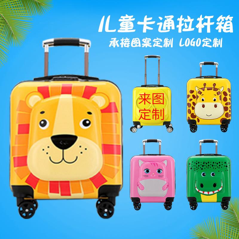 Wholesale universal wheel children's trolley case cartoon animal suitcase 18 inch password lock children's luggage boarding case