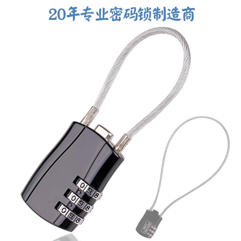 Steel wire password padlock small luggage outdoor car basket waterproof rust rope lock university dormitory cabinet lock wholesale
