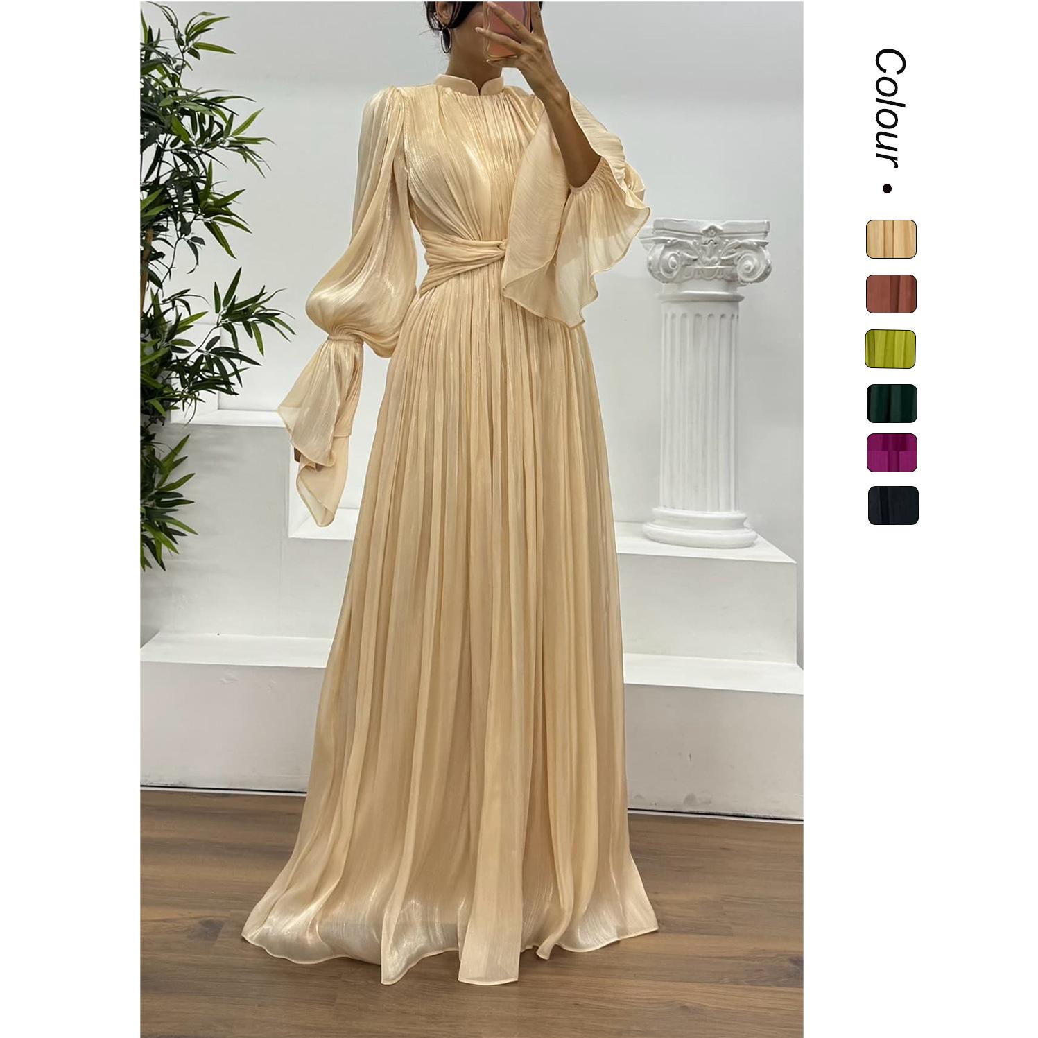 In Stock 25 Years Ago, Amazon Cross-Border European and American Summer Style French Elegant Dress with Waist-Cinching Design 68832