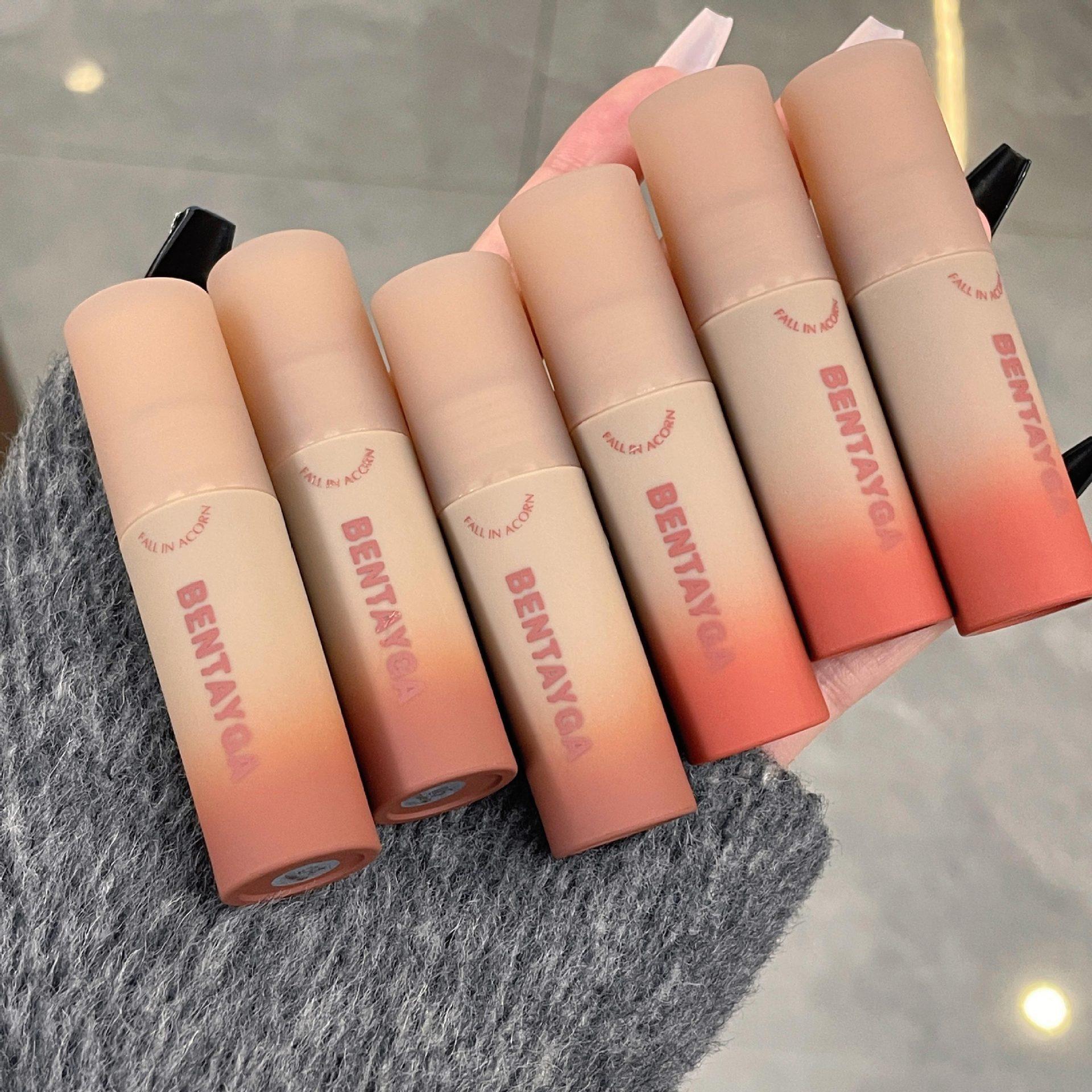 BENTAYGA autumn thick velvet lip mud gray powder lip mud matte matte matte velvet lip glaze students plain white