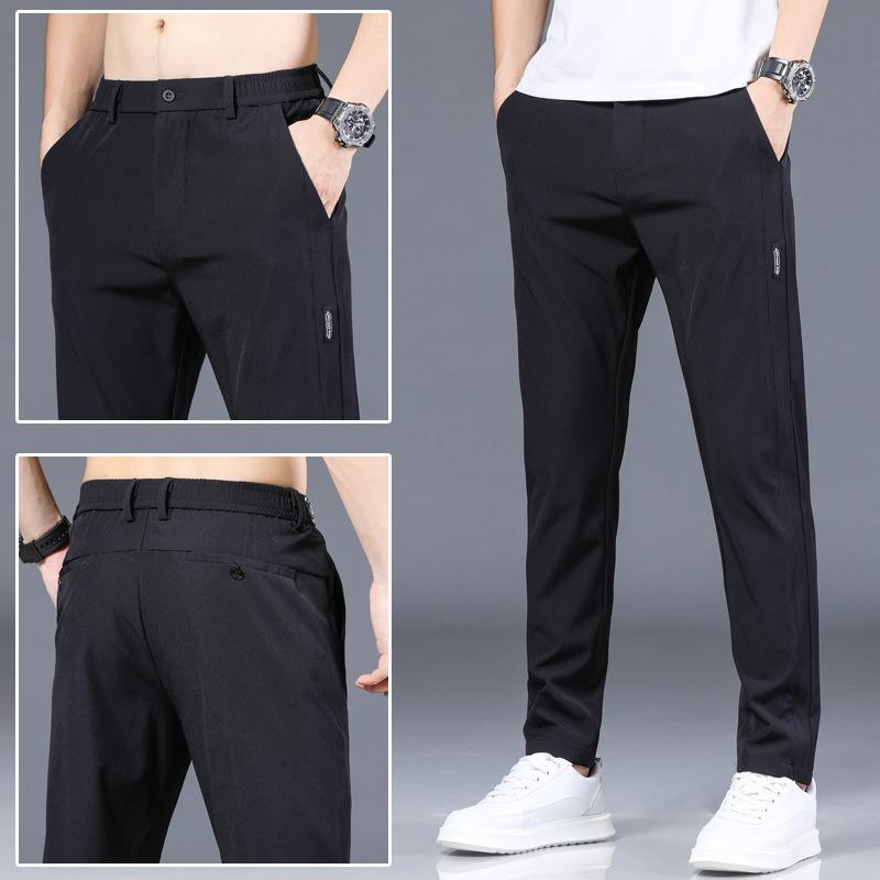 Spring and Summer New Men's Casual Pants Elastic Small Straight Pants Korean Fashionable Slim-fit Thin Casual Pants for Youth