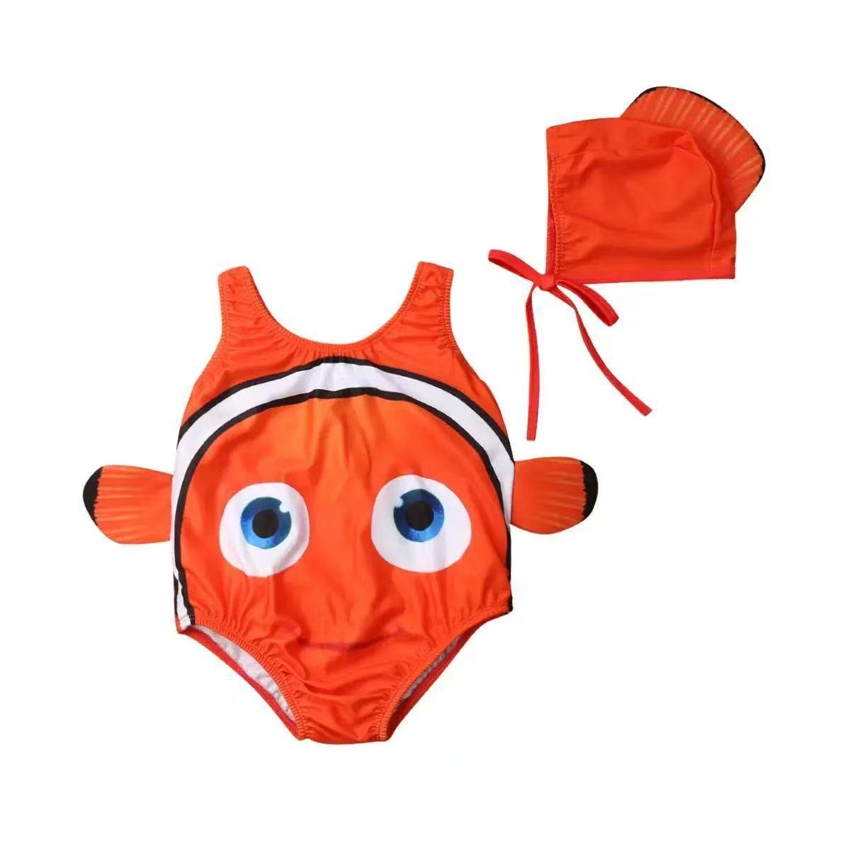 New children's swimwear for girls, boys, and infants, sweet baby swimwear, one-piece swimsuit for hot springs and beaches
