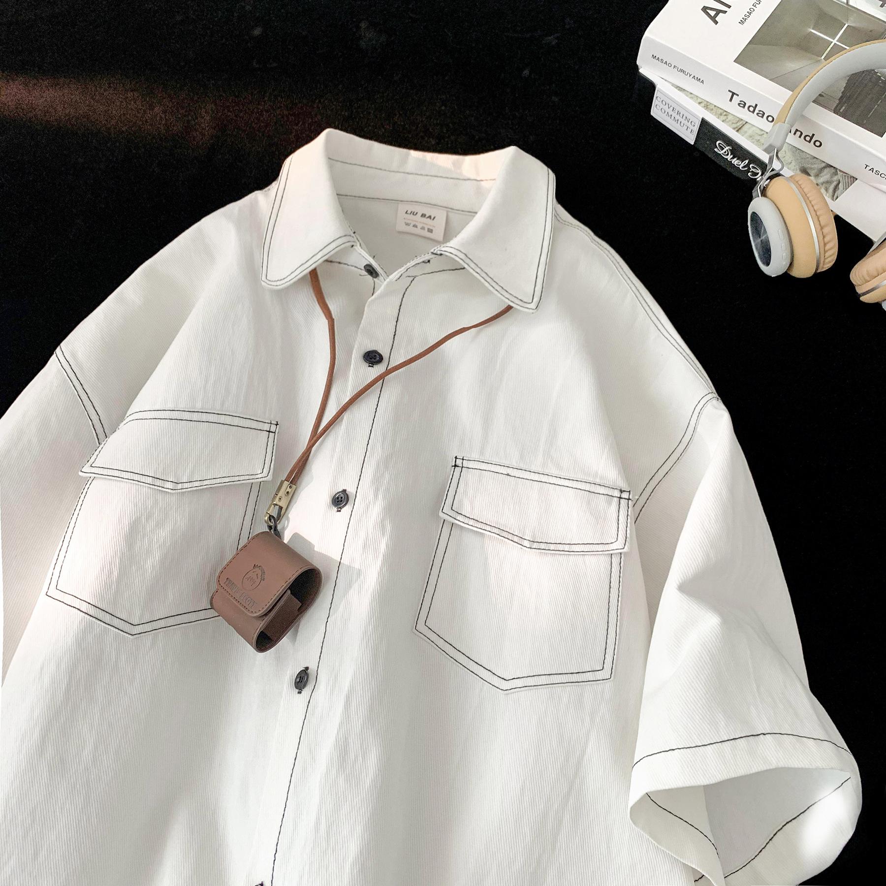Japanese Style Retro Short-sleeved Shirt Men's Summer 2023 New Niche Design Sense Trendy Brand Trendy Casual Half-sleeved Shirt
