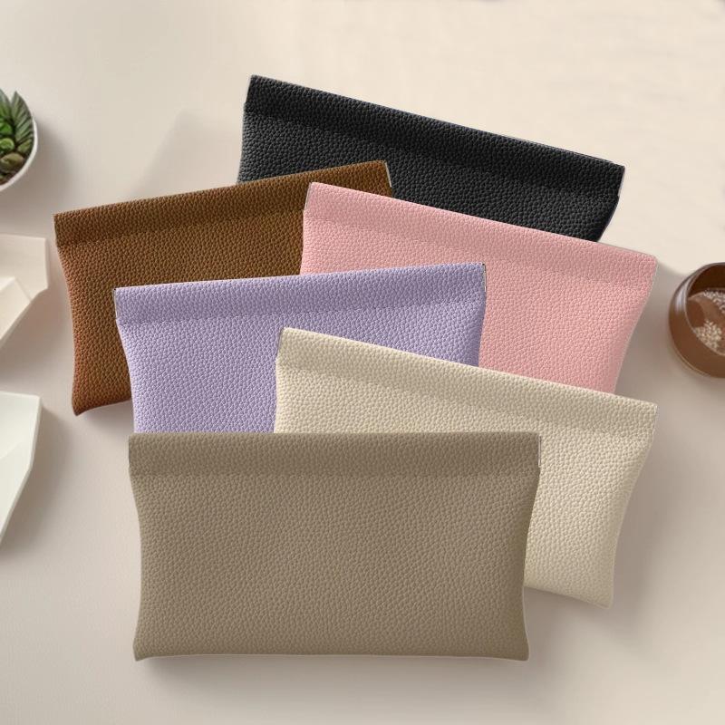 Cash Wallet with Lychee Pattern, Simple Spring-Loaded Coin Purse, Large Long Portable Storage Bag, Unisex, Large Capacity