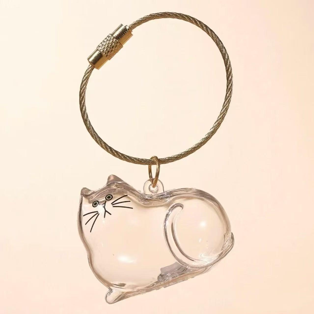 Wholesale Transparent Cat Hair Storage Capsule Pendant Gashapon Cat Hair Storage Box Keychain Commemorative Car Pendant