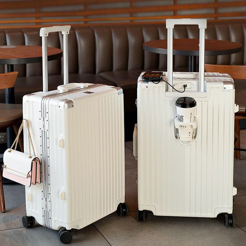 Luggage Case 24 Inch Aluminum Frame Suitcase Large Capacity Trolley Case Can be boarded 20 Inch Password Box Men's and Women's Student Luggage