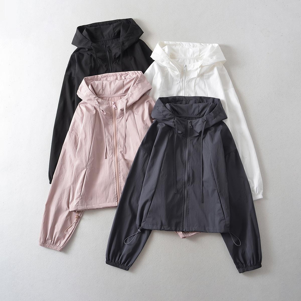 Korean Casual Drawstring Jacket for Women 2023 Autum American Sexy Loose Hooded Sports Long-Sleeved Top