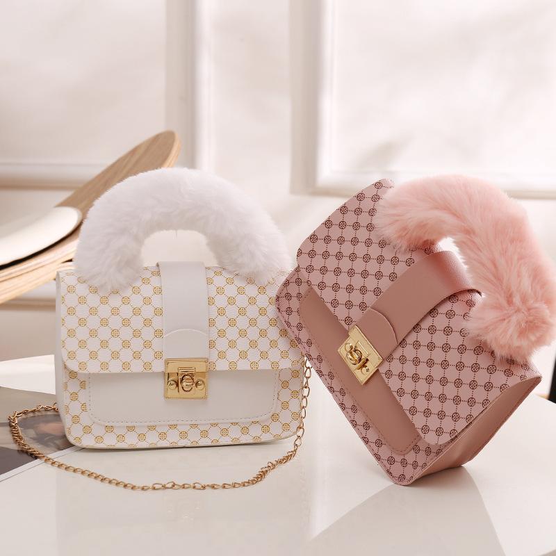 Foreign Trade Small Bag Women's Bag Printed Women's Handbag 2025 New Ins Plush Shoulder Crossbody Bag