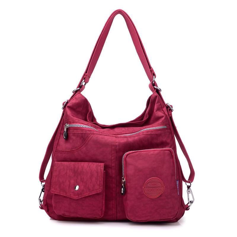 Women's Bag 2026 Spring New Korean Style Nylon Shoulder Handbag Student Backpack Multiple Carrying Styles Crossbody Bag