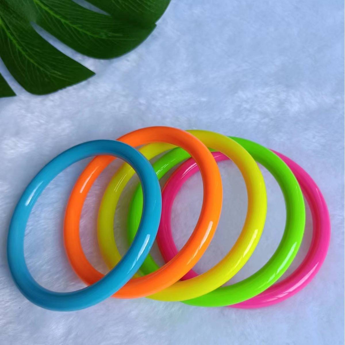 0.75 Round Bracelet Plastic Bracelet European and American African Popular Fashion Festival Hot Style Korean Style Factory Outer Bracelet