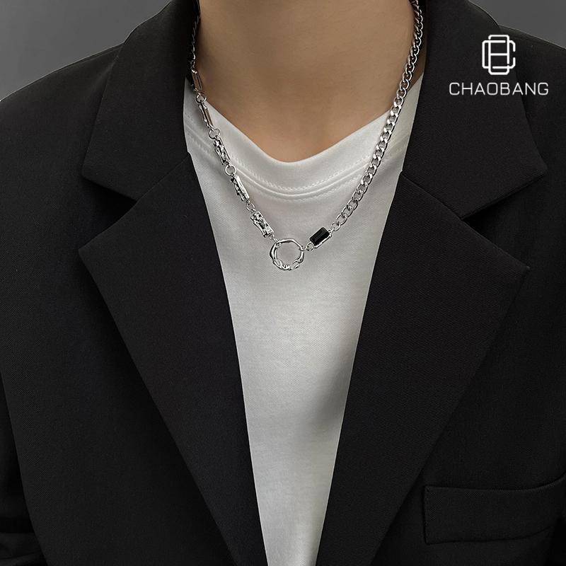Necklace men's titanium steel non-fading new trend high-end sweater chain jewelry women's light luxury all-match jewelry Yiwu accessories