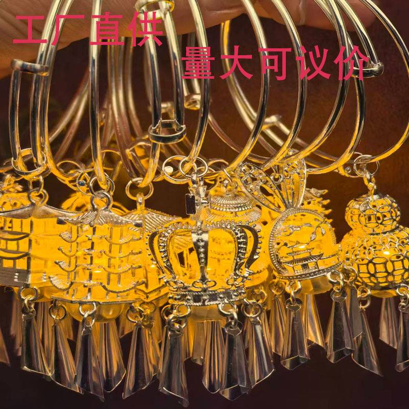 Vintage-Style Handmade Tassel Bracelet, Popular Retro Palace-Style Glowing Palace Lantern, Children's Hanfu Versatile Bracelet Accessory