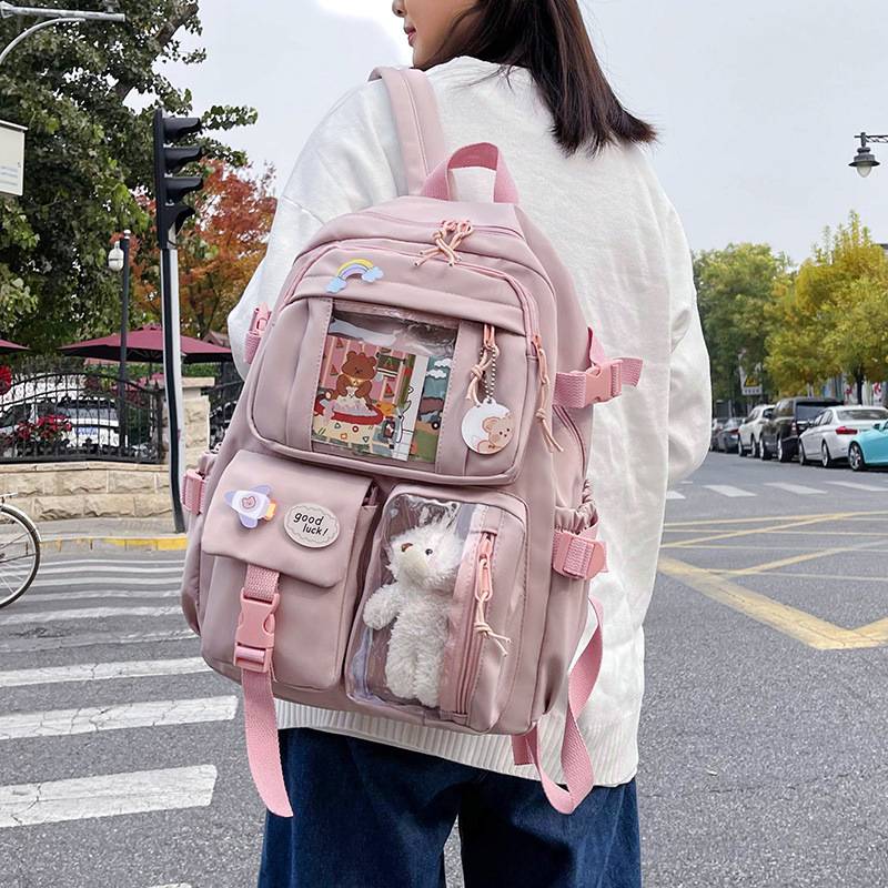 Ins-style Large Capacity Senior high school Student Schoolbag Women's Korean-style Harajuku ulzzang All-match Backpack Junior High School Student Backpack